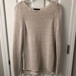 Ann Taylor Cream Open Knit Sweater size XXS
